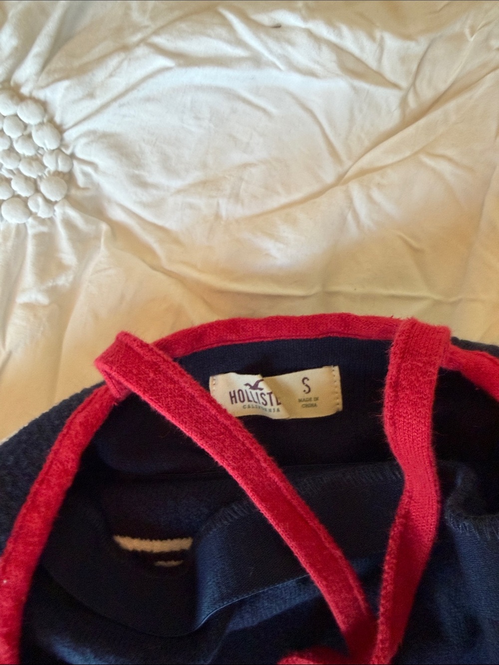 Hollister Navy Blue & White Striped Knit Halter Tank with Red Trim. SMALL. EUC - Picture 10 of 10